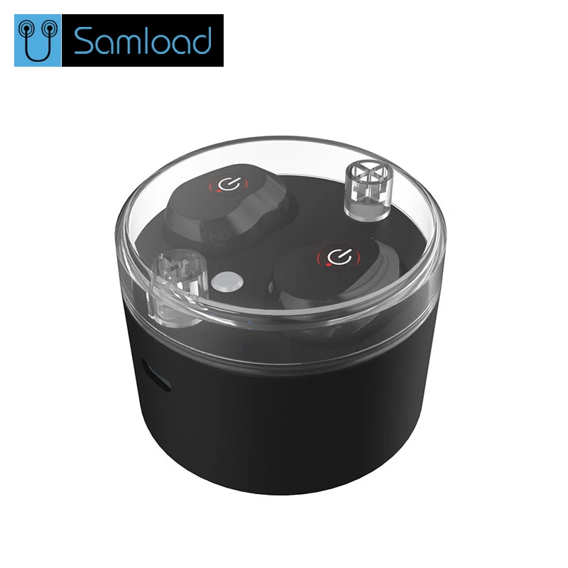 

Samload Wireless Binaural Bluetooth Earphones With Charger Box Mini miniature In-Ear Bluetooth Headset Stereo Music For Phones