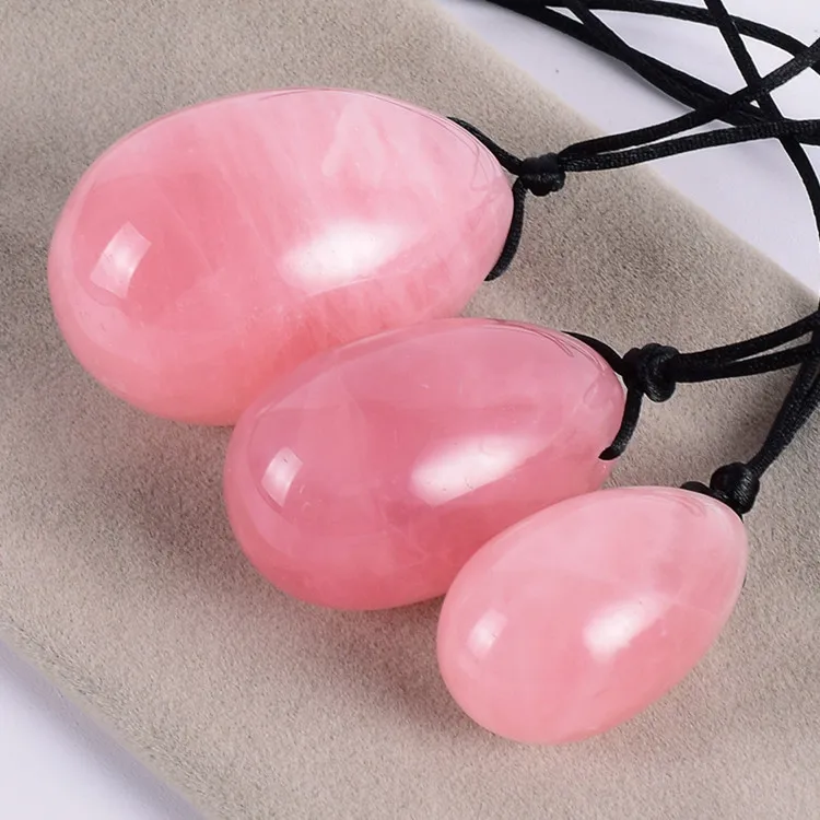 Натуральный набор массажеров розовые кварцевые ролики для лица нефритовый шарик для упражнений Кегеля вагинальные яйца для лица GuaSha Массажер Расслабляющий инструменты для ухода за кожей - Цвет: Yoni Eggs