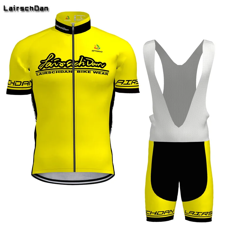 

LairschDan Brand Summer Cycling Jersey Set Breathable MTB Bicycle Clothing Mountain Bike Wear Clothes Maillot yellow color
