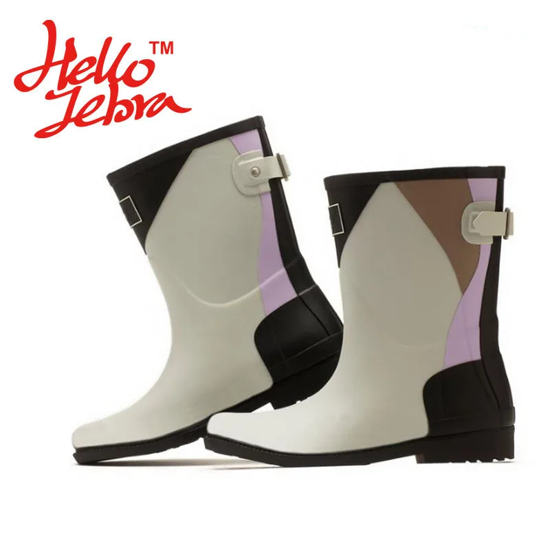 

Hellozebra 2018 Women's Original Chelsea handcrafted natural vulcanised Matte finish Polyester lining Non-slip rubber Rainboots