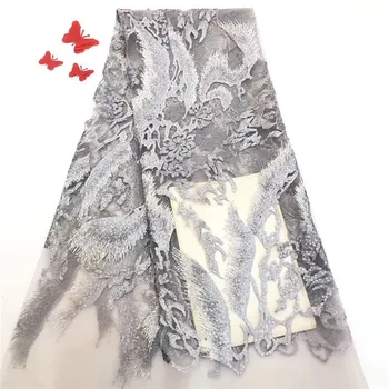 

Graceful wedding/party dress material tulle cloth hot sale French net lace fabric PNZ874(5yards/lot)