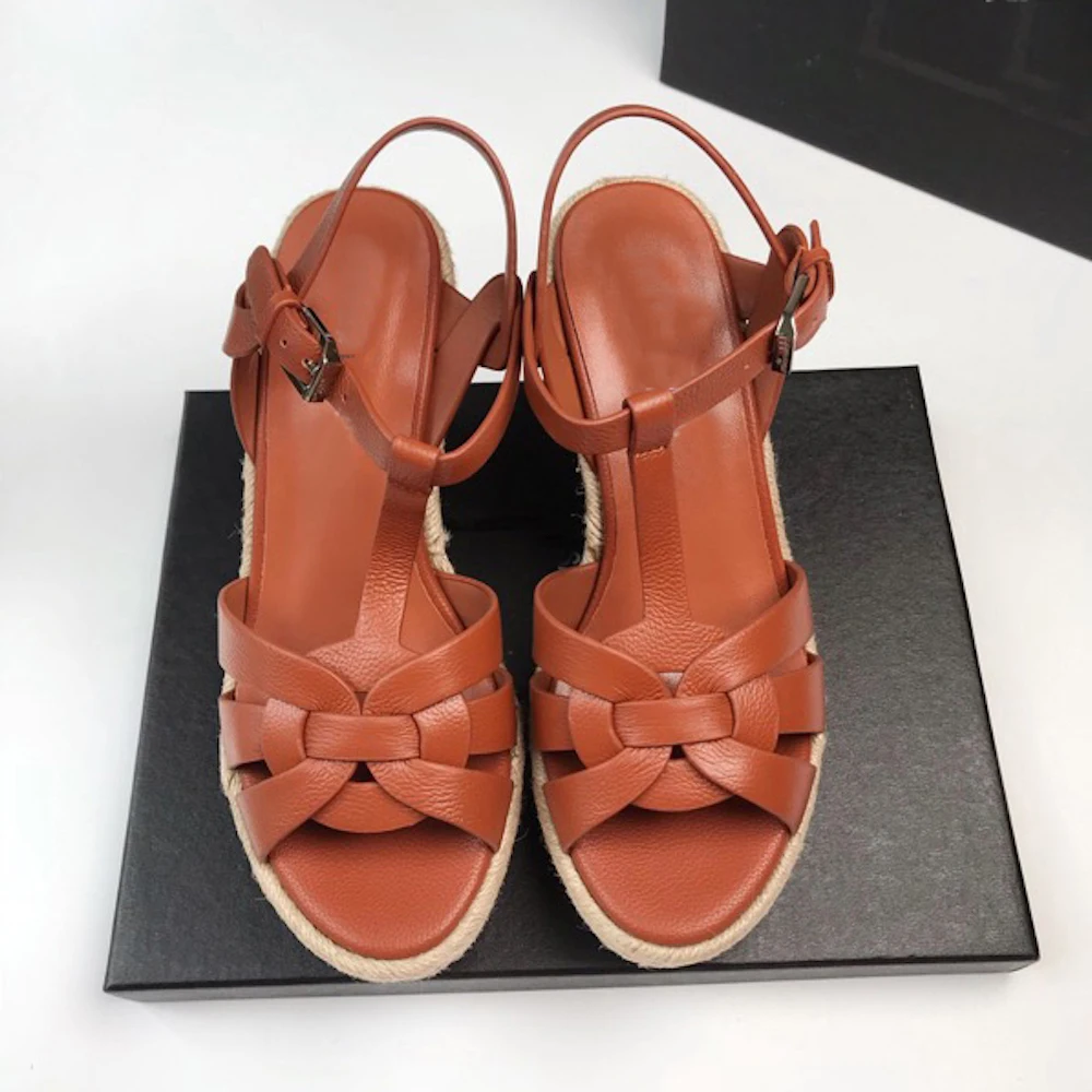 

Women's Wedge Sandals Ladies Party Shoes Strappy Super High Heels Beach Holidays Women's Sandals Ankle strap Genuine Leather