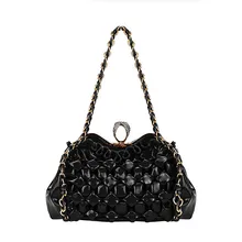 Women Diamond Lattice Chains Handbag Leather Shoulder Bag Female Solid Large Messenger Bags High Quality Crossbody Bags Bolsas