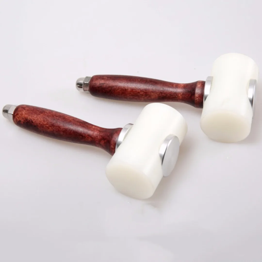 DWZ DIY Leather Cutting Hammer Leatherwork Strengthen PE Wooden Craft Stamping Tool