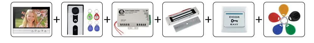 Проводной домофон " видео домофон для дома дверной Звонок камера 1 монитор+ 1 RFID доступ ИК камера+ Электрический замок