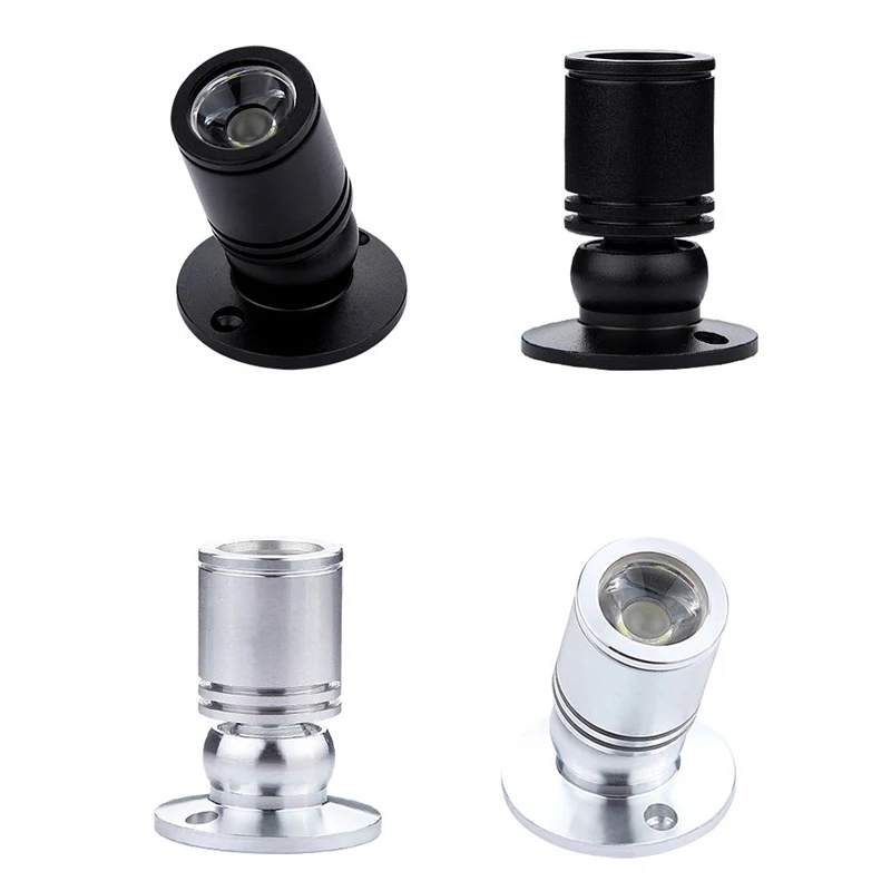 

4pcs/lot 1W Mini led cabinet spotlight AC110V 220V led closet downlight universal rotating wine cabinet display cabinet lights