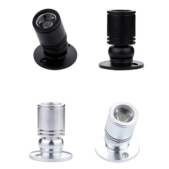 

4pcs/lot Mini LED cabinet spotlight AC110V 220V 1W led closet downlight universal rotating wine cabinet display cabinet lights