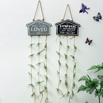 

Creative Decorations Pendant Letters Board Hemp Rope Glass Bottle Hanging Door Home Hotel Cafe Decoration