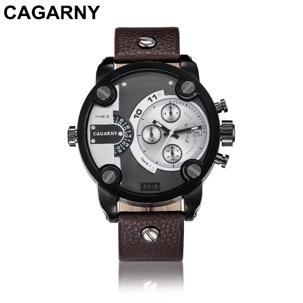 

Men's Fashion Calendar Automatic, Two Quartz Waterproof CALGARY 6818 Black Case Brown Dial Watch Sheet
