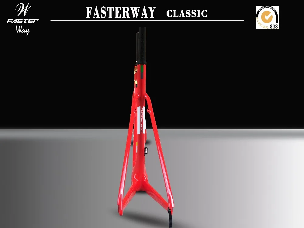 Тайваньский бренд FASTERWAY Классический прозрачный оранжевый серебряный супер легкая карбоновая рама, дорожный: рамка+ подседельный штырь+ вилка+ зажим+ гарнитура