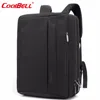 CoolBELL 15.6 Inches Convertible Laptop Messenger Bag Shoulder Bag Backpack Oxford Cloth Multi-Functional Briefcase For/ Macbook