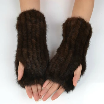 

GTC147 UNISEX WOMENS FASHION WINTER WARM STRETCHABLE KNITTED MINK FUR GLOVE FOR GIRLS ELASTIC COMPUTER GLOVES BRACER