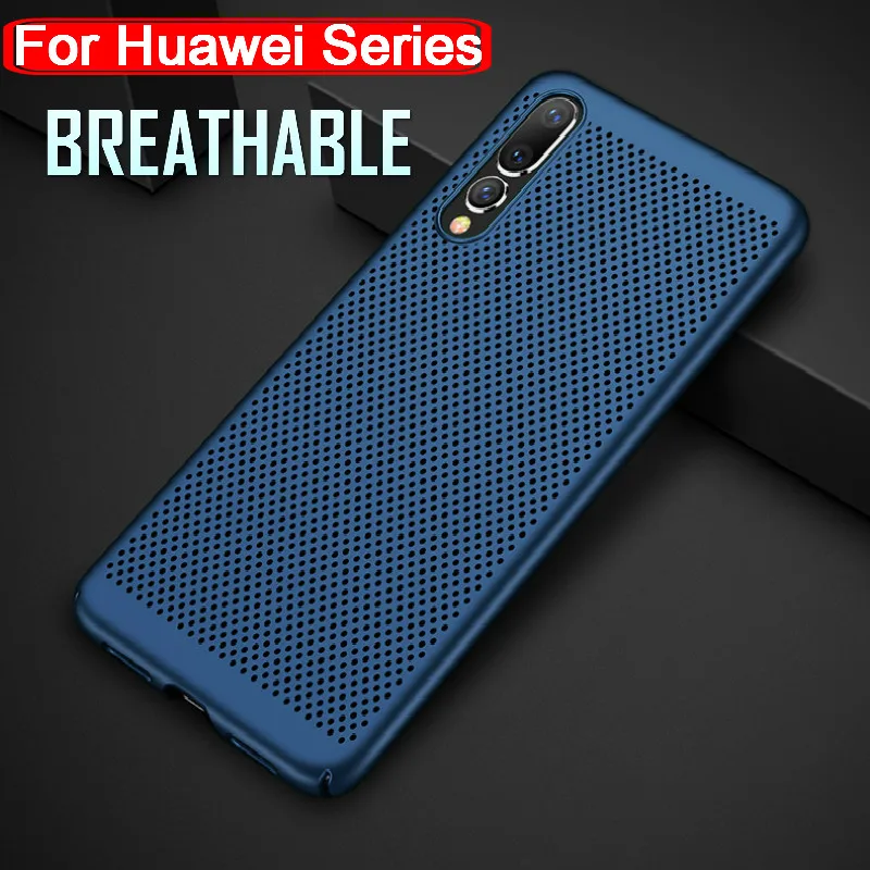 

Mesh Cooling PC Case For Huawei Honor 9X Honor 20 Matte Capa P smart Y7 Y6Pro 2019 P30 Pro P20 Lite 2019 Cover Heat Dissipation