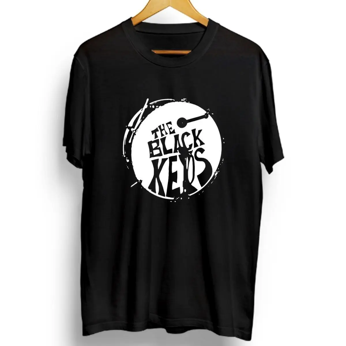 Limited The Black Keys Drum Logo Tour Dates Mens Black T Shirt Size S 5XL-in T-Shirts from Men's 