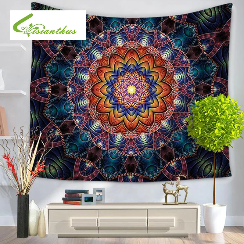 

Mandala Colored Wall Tapestry Printed Home Decorative Beach Shawl Tablecloth Window Curtain Yoga Mat Indian Bohemian Wall Carpet