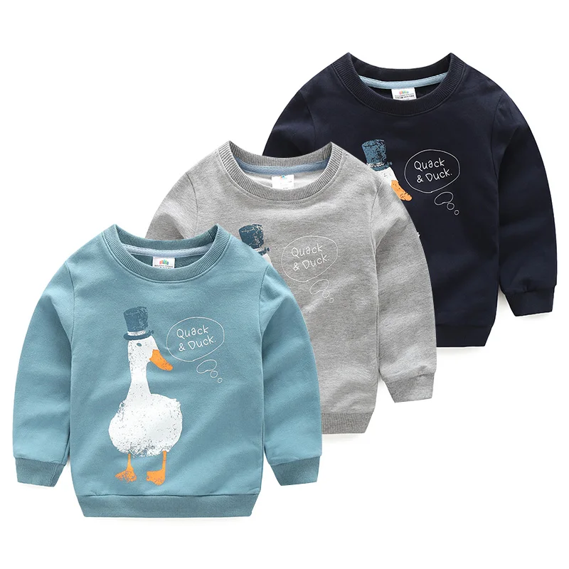 Online 2018 frühling Herbst Korea Stil 2 10 Jahre Alte Kinder Geburtstag Geschenk Langarm Cartoon Animal Print Kinder Baby junge Sweatshirt