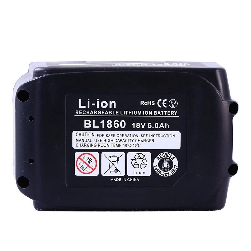 Комплект из 2 предметов 6.0Ah 18 V литий-ионная аккумуляторная Батарея для Makita Bl1815 Bl1830 Bl1820 Bl1850 Bl1840 Bl1850B-2 Lxt-400 Bl1845 194205-3