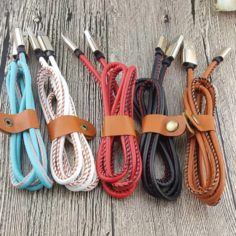 1M Micro USB Cable Premium Leather Braided for Samsung Xiaomi Huawei Android Wires Fast Charge Data Mobile Phone | Мобильные