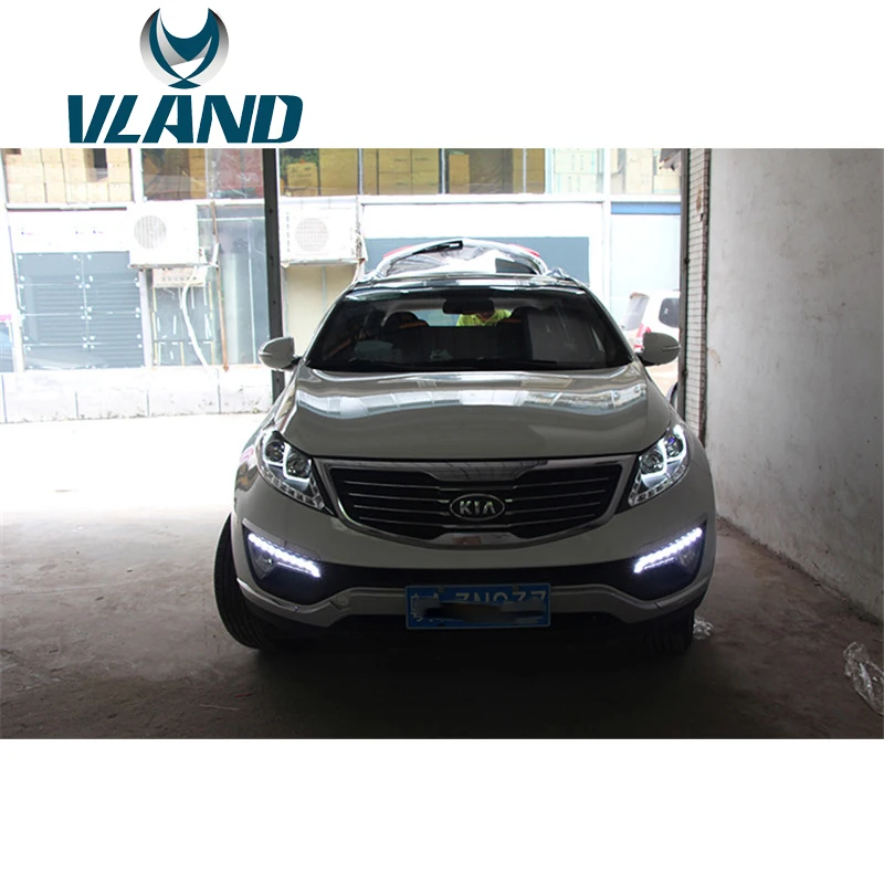Фабрика для автомобиля фара KIA Sportage головной светильник 2012 2014 R светодиодный с DRL H7