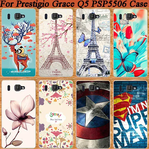 Чехол-подставка для Prestigio Grace Q5 PSP5506 Duo с цветными башнями DIY дизайн 5506 DUO окрашенный