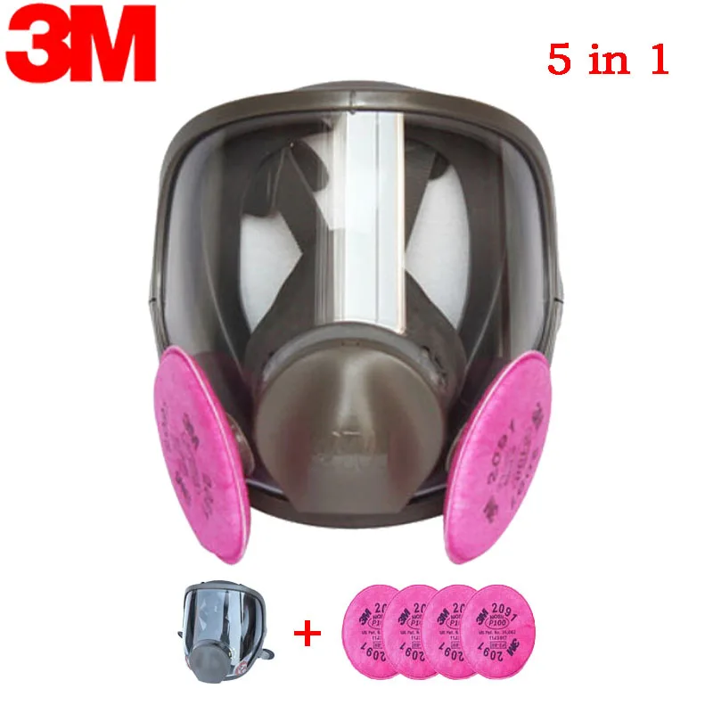 3M6800 противогаз с 2091P100 фильтром 7в1 Пылезащитная защита устойчивость к облучению частиц масла большое поле зрения маска