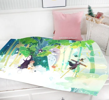 

Mother's Day Gift Ghibli Anime Characters 95 x 55 CM Mini Single-layer Baby Blanket #40376