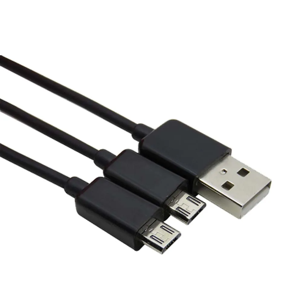 جديد حمل سهل 30 سنتيمتر USB ذكر إلى 2x مايكرو Y الفاصل كابل شحن لمدة هاتف محمول المزدوج المصغّر USB