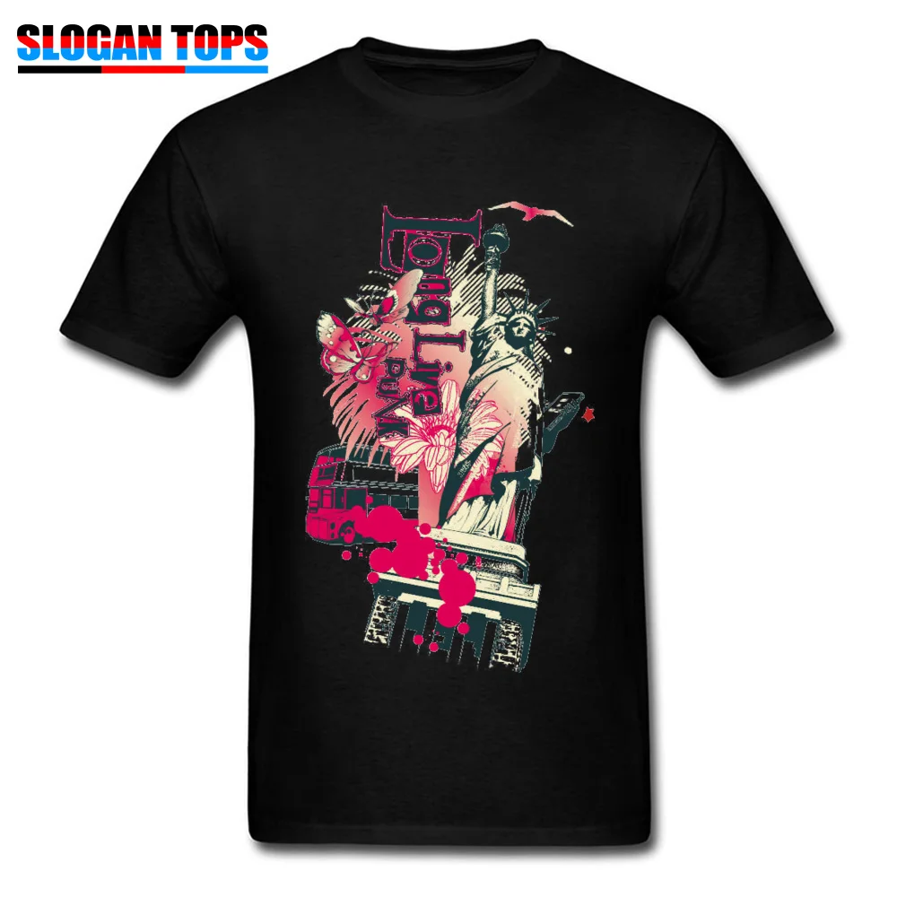 T Shirt 392018925Y Tops Shirt Summer Fall Fitted Unique Short Sleeve Pure Cotton O-Neck Men Top T-shirts Unique 392018925Y black