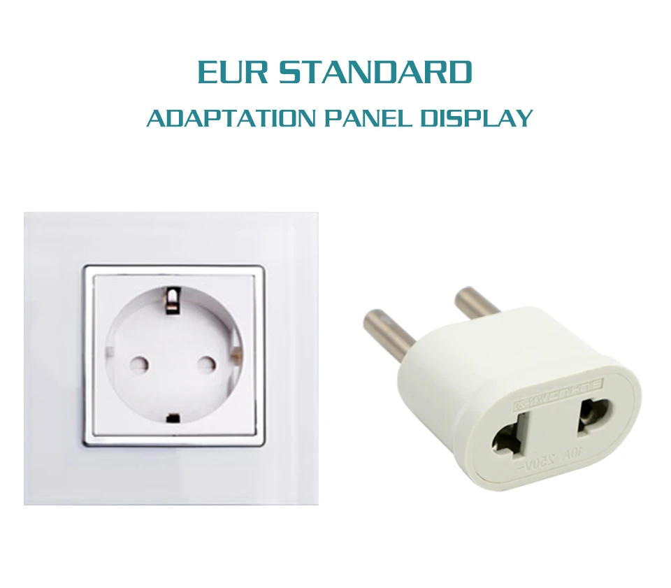 EU Adapter Plug USA to Euro Europe Travel Wall Electrical Power Charge Outlet Sockets US China to EU 2 Round Pin Plug Socket (5)