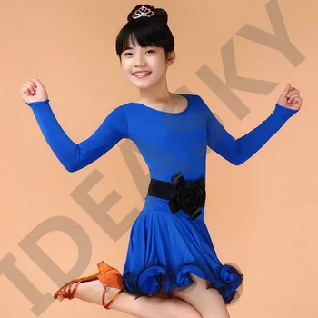 child dance girl latino dancing cheap dresses kids costume ballroom latin salsa dress for children dancewear samba latina junior