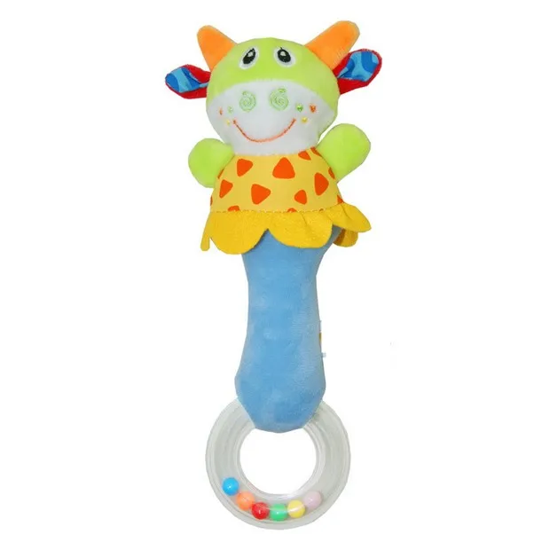 2018 New arrival 4 colors Soft toys Animal Model Handbells Rattles baby ...