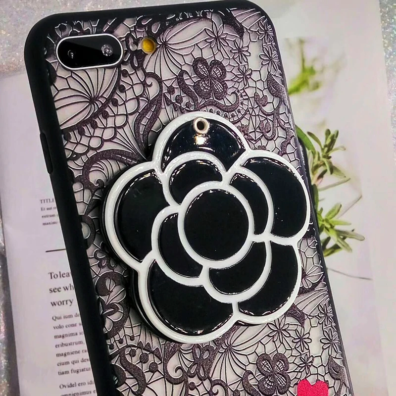 3D Luxury Flower Patterned Mirror Case For iPhone 8 7 7Plus 6 6s Case Lace Silicone Soft Case For iPhone 6 S 6s 7 8 Plus X Cover (6)