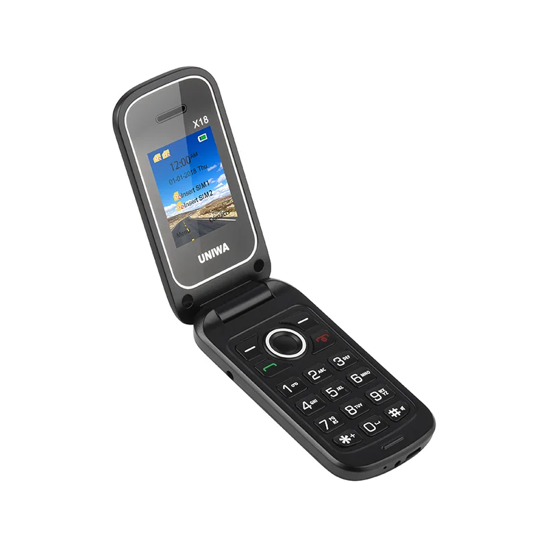 UNIWA X18 флип телефон GSM старый человек старший кнопочный Filp функция мобильный Dual SIM