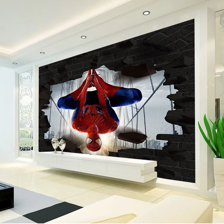 3D фото обои Человек-паук настенная Фреска супергерой фильм обои мальчик комната Домашний декор Малыш спальня диван фон настенные подарки