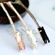 2 шт./лот) Необычные хрустальные геометрические заколки для волос Стразы разных цветов длинные шпильки Модные женские аксессуары для волос