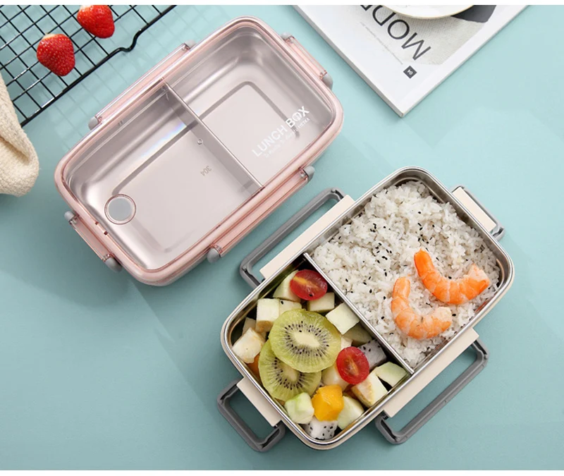 TUUTH New Stainless Steel Lunch Box Independent Lattice For Kids Bento Box Portable Leak-Proof Bento Lunch Box Food Container A1
