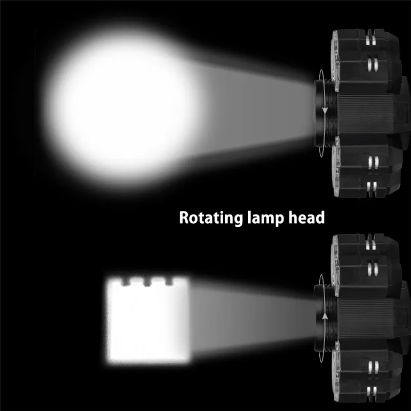 XML T6 LED Headlamp Rechargeable 6 LED Head Light Flashlight Torch Lamp 5 Modes Led Headlight Button Switch Zaklamp 35FY2108