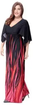 Roupas Femininas женское летнее пляжное платье с v-образным вырезом и рукавом реглан средней длины размера плюс 6XL Макси платье Vestidos mujer DC972