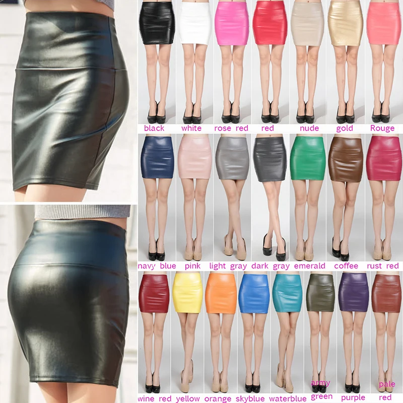 

Women Pu Leather Skirts Autumn Winter Streetwear Casual Office Lady Bodycon Sexy Tight Pencil Skirt Mini Velvet Skirt Women Jupe
