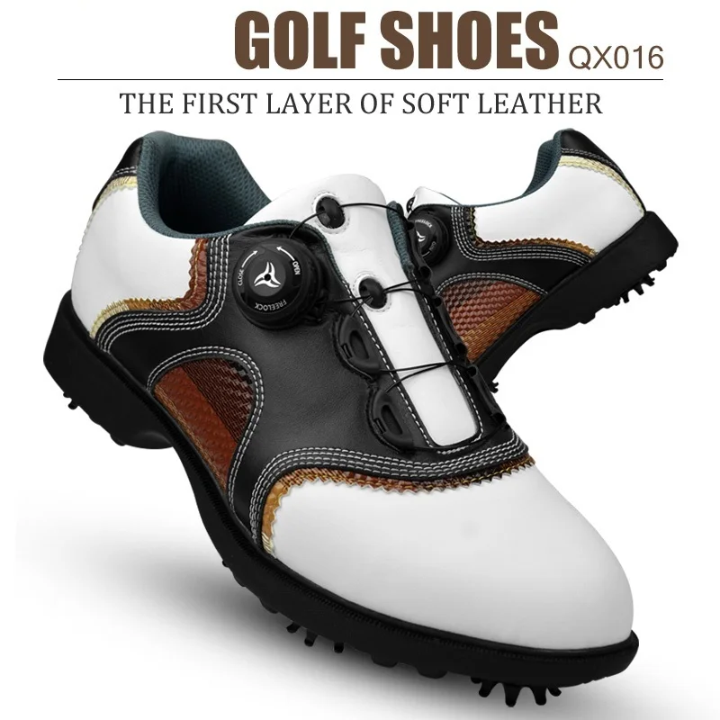 أصيلة حذاء جولف للرجال للماء جلدية احذية رياضية لعبة تصميم عدم الانزلاق الأحذية تنفس لينة المدربين D0602