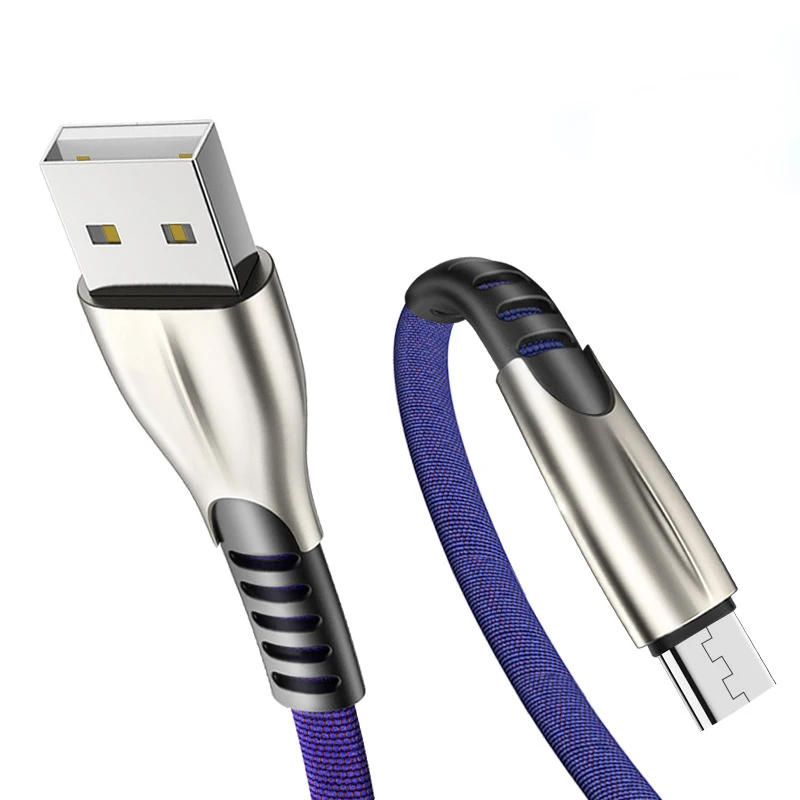 Blue USB Cable 3A Micro USB кабель для передачи данных Быстрая зарядка Android кабель зарядное устройство Шнур для iPhone 7 samsung S9 Xiaomi type C USBC кабели для мобильных телефонов - Цвет: Blue USB Cable