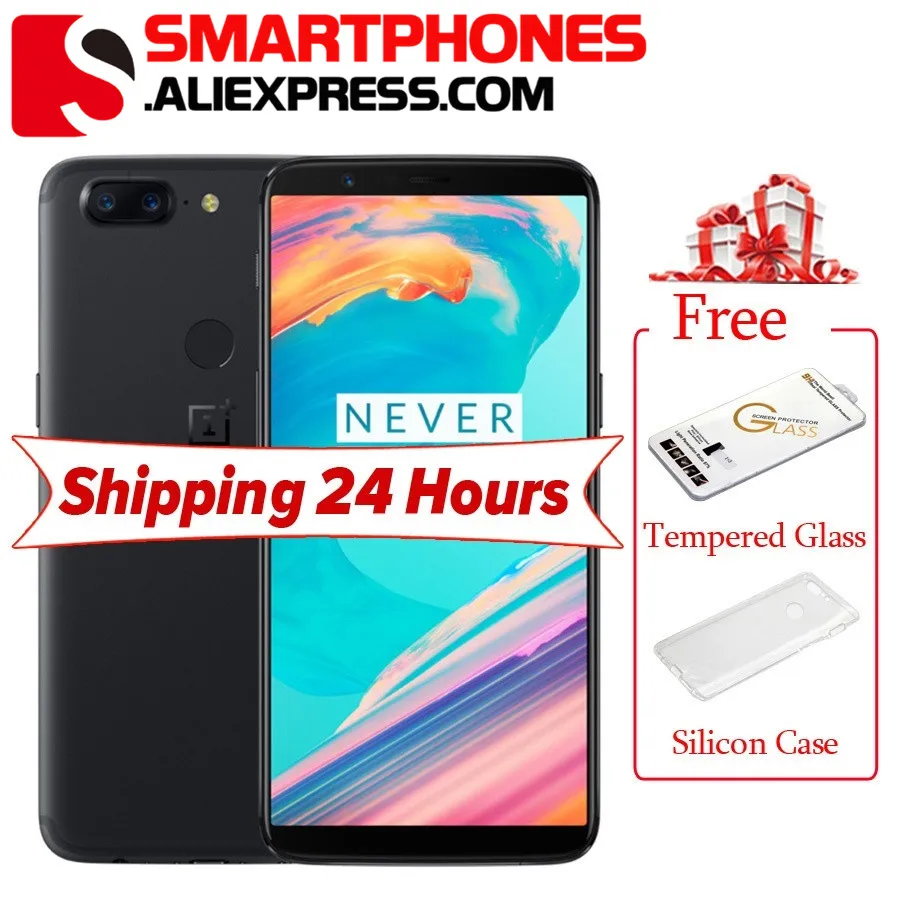 Oneplus 5T 5 T A5010 18:9 6.01"FHD Display 6GB RAM 64GB ROM Snapdragon 835 Octa Core 20MP+16MP Face ID Oxygen OS Mobile Phone