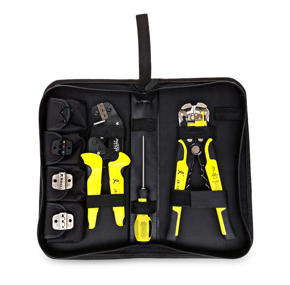 

Multi tools Wire Cutter hand Tools Kit Engineering Ratchet Terminal Crimping Plier Wire Crimper+Wire Stripper+S2 Screwdiver