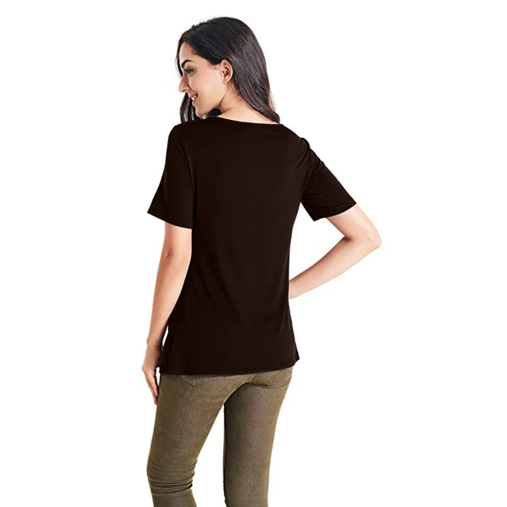 Nursing Top Women Summer Short Sleeve V Neck Breastfeeding Casual Elegant Tshirt Pregnant Maternity Clothes Ropa Embarazada 19Je