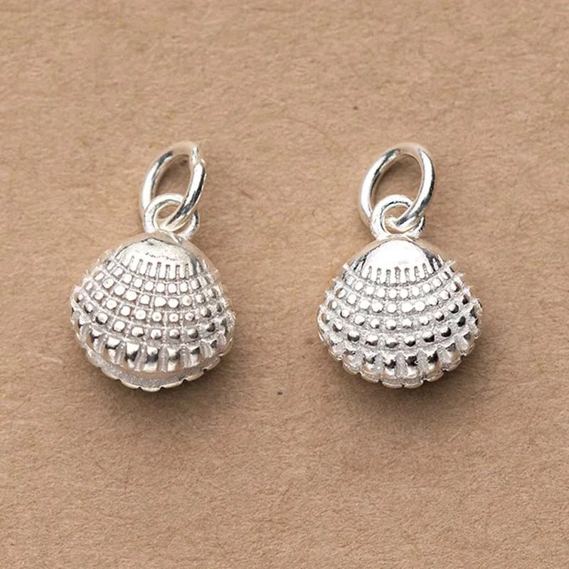 

925 Sterling Silver Shell Charms 12x10mm Designer Silver Pendants Fit Women Gift Earrings Bracelets DIY Jewelry Making Findings