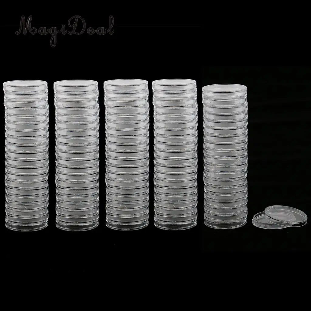 200 шт. 30/38 мм Пластик прозрачные круглые монетки случай капсула держатель для хранения контейнеров