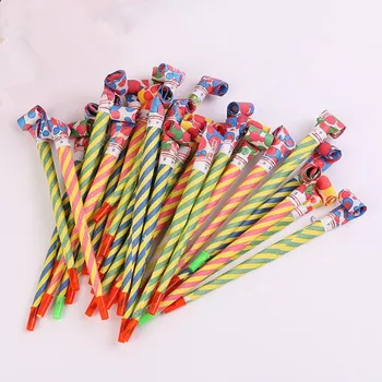 

New Colorful Stripe Blowout Kids Boy Girl Blow Out Toys Noise Maker Whistles Horn Kids Gift Toys Birthday Party Supplies