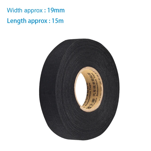 us $1 91 13% off 1pcs 19mmx15m fabric cloth tape automotive wiring harness glue high temperature tape 19mm*15m for car adhesive tape cable looms in Electrical Harness