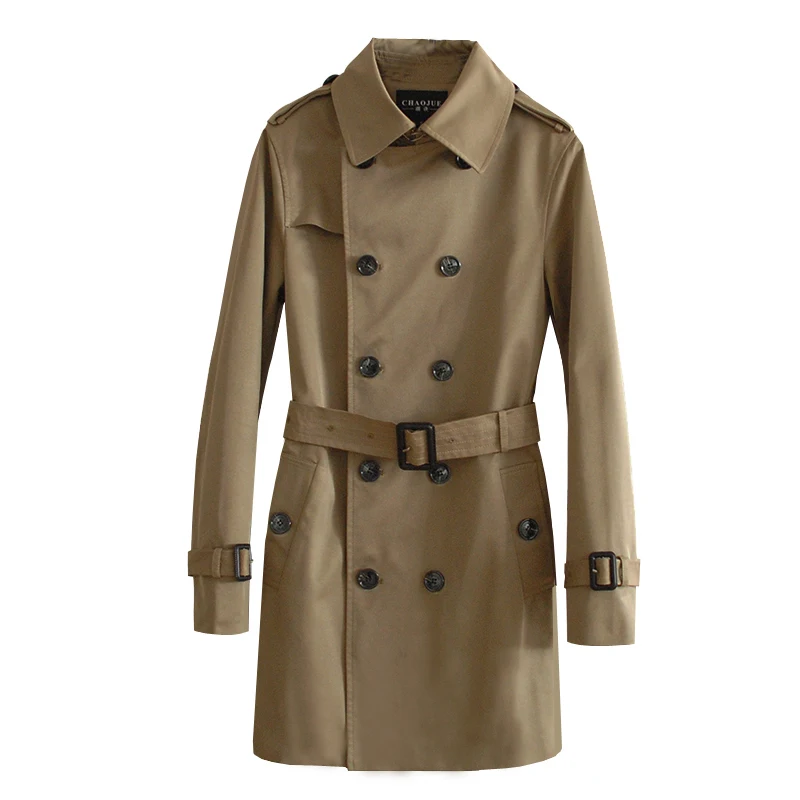 

S-6XL New Spring Autumn Male Windbreaker Double Breasted Coats Leisure Brand Trench Fashion Long Business Casual Outwear