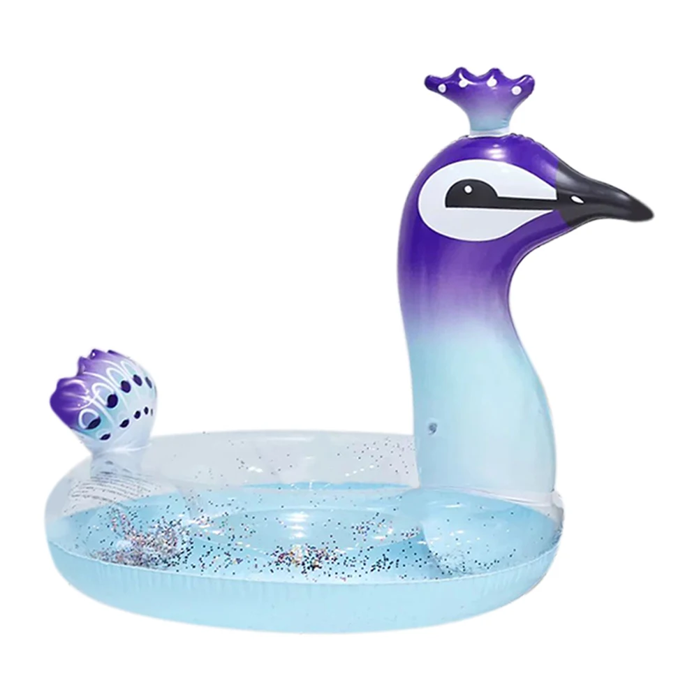 Новая летняя надувная форма павлина блёстки ПВХ водяной игрушки Надувной Матрас Подушка